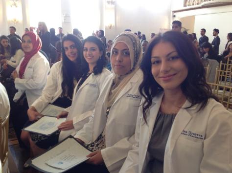 Rachel Jakubov, fourth from right, was inspired to pursue pharmacy after 