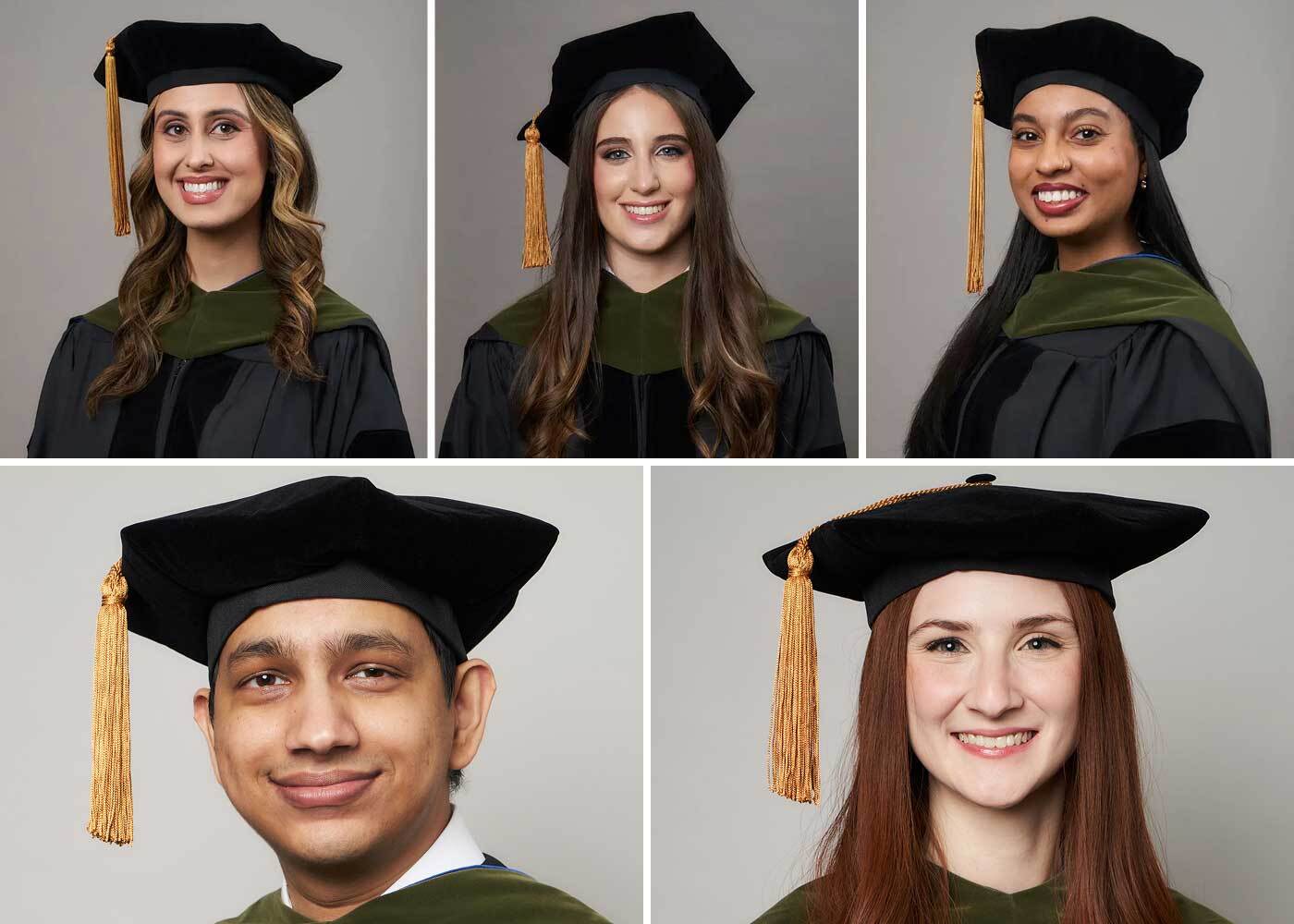 series of graduation photos of individual students