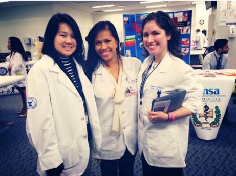 Touro College of Pharmacy students (Elisheva Swartz on right) at the fall health fair.