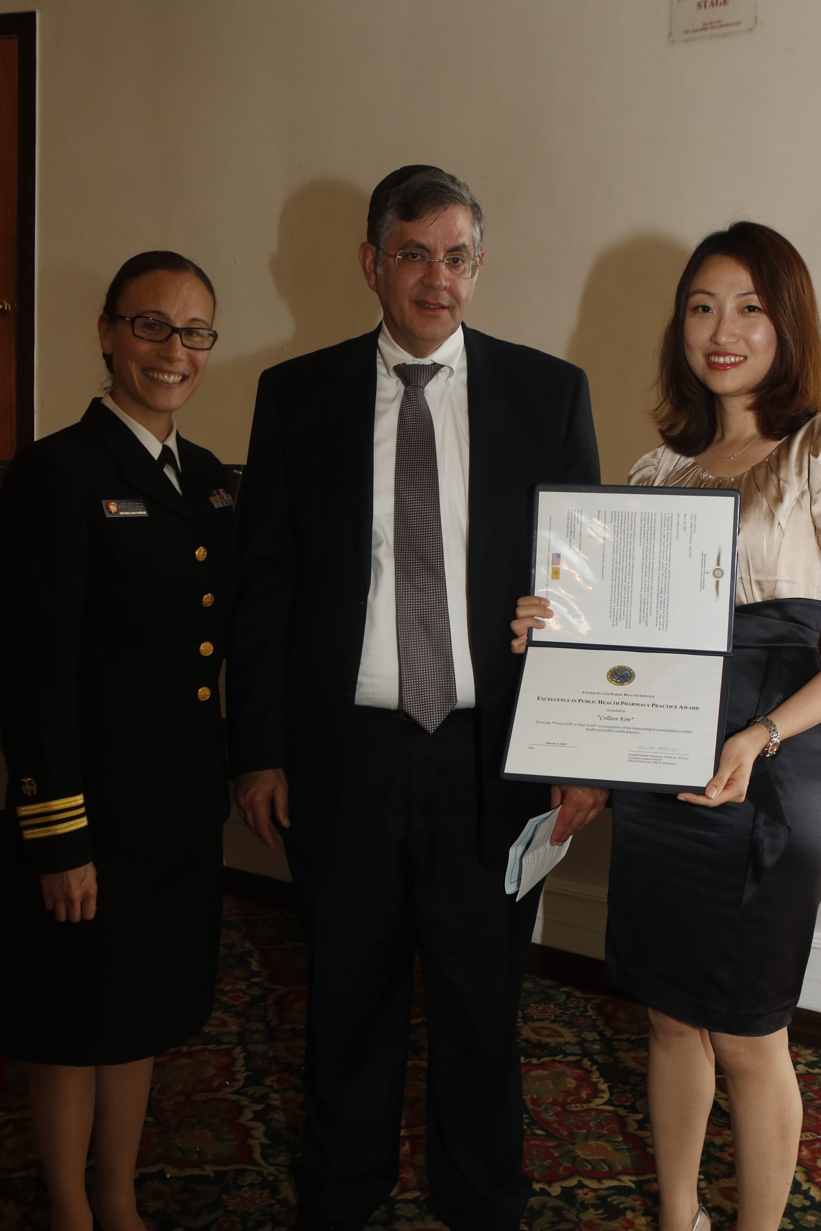 Liatte Krueger, PharmD, U.S. Public Health Service; Dean Zvi Loewy; Colleen Kim 