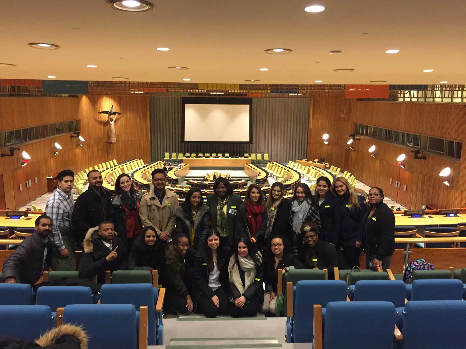 Global pharmacy class from Touro College of Pharmacy visiting the United Nations to learn how pharmacists can help solve global health problems.