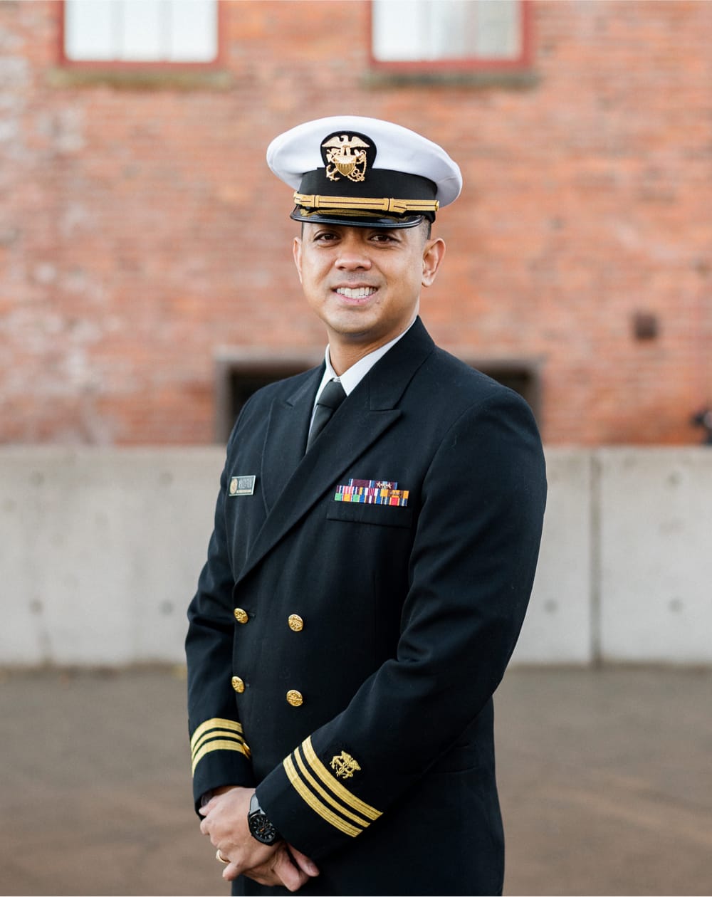 Chris Mendoza posing in uniform